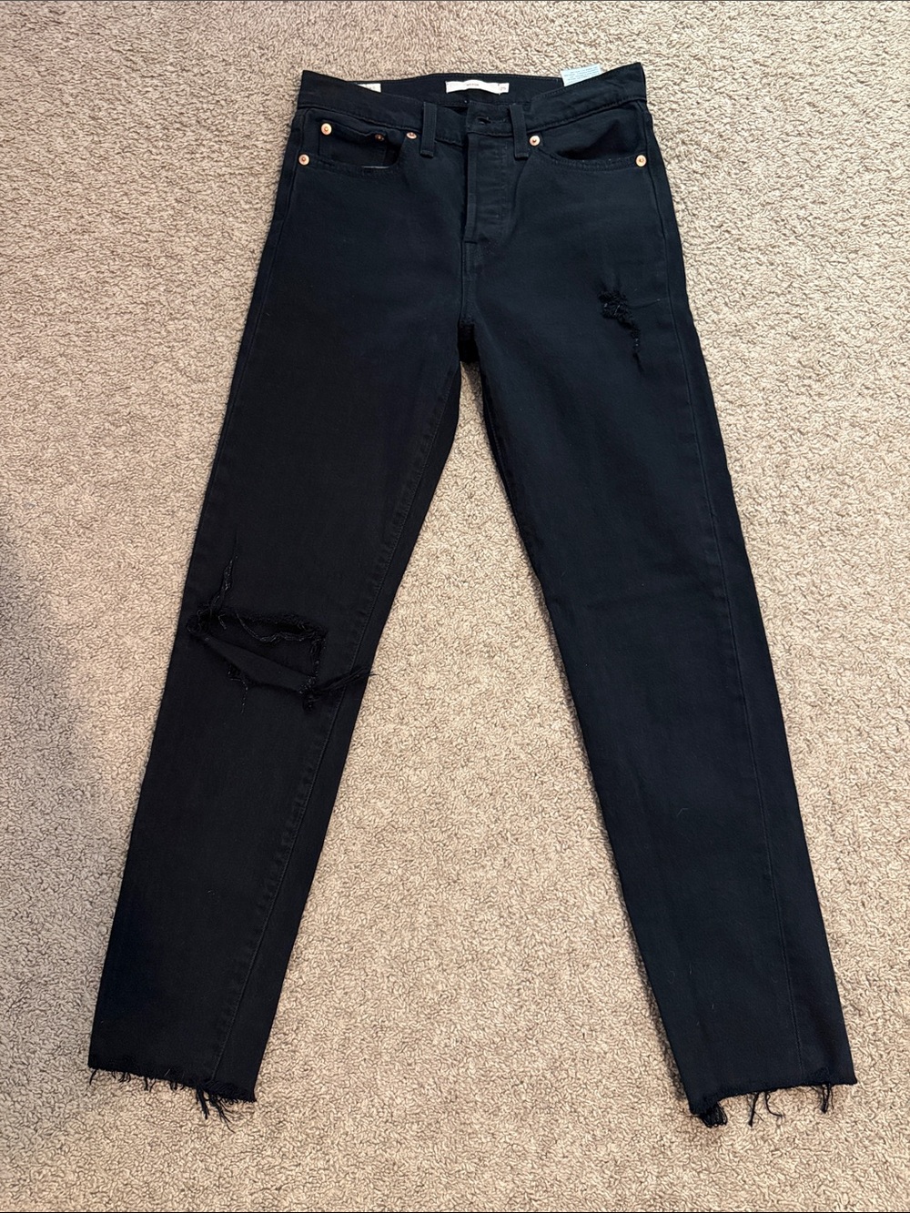 Levi's Black Skinny Distressed High-Rise Jeans
